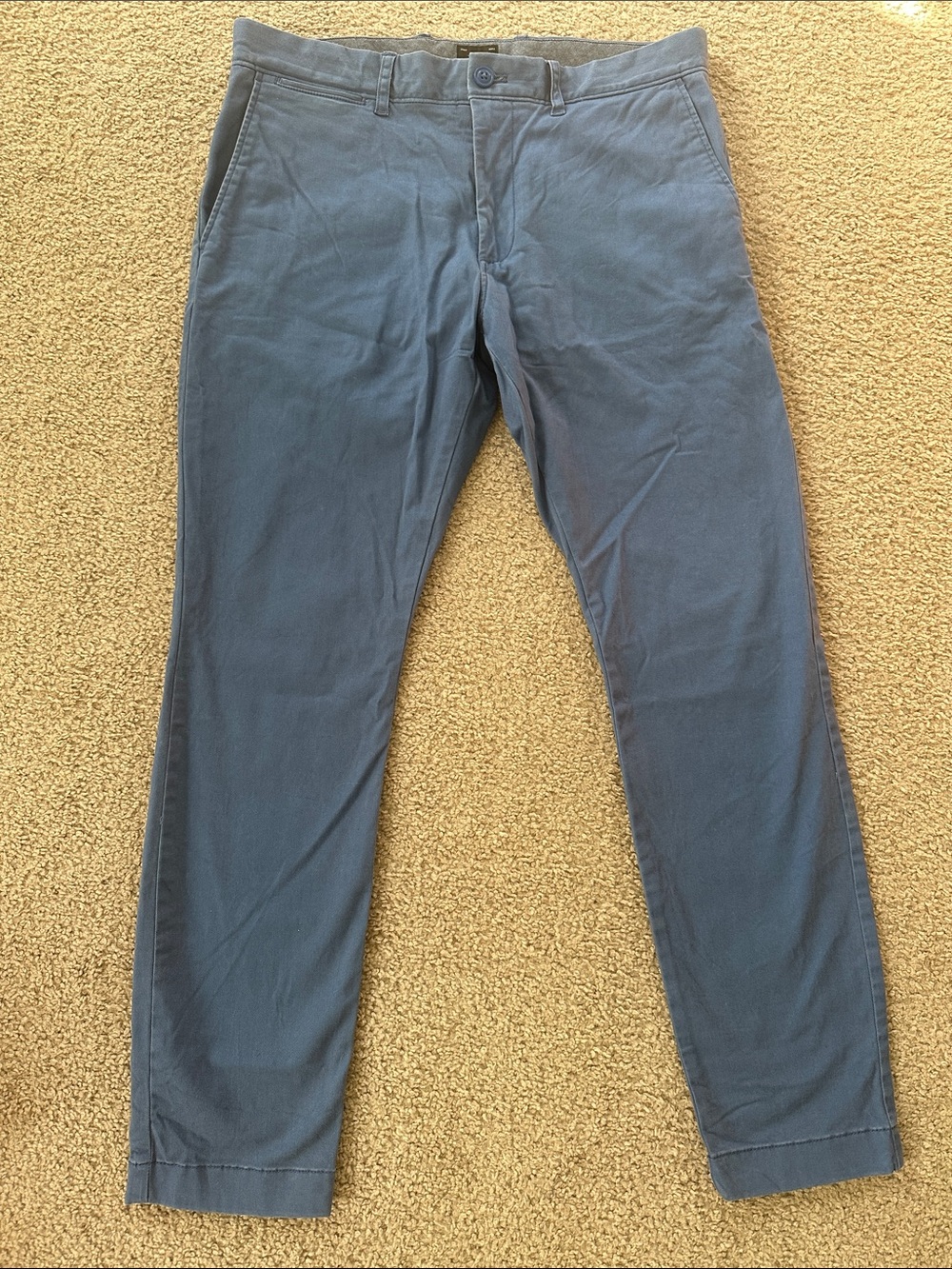 J. Crew 250 Skinny Men's Tailored Blue Chinos - Modern Straight Fit